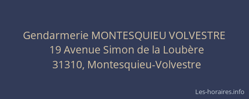 Gendarmerie MONTESQUIEU VOLVESTRE