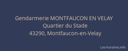 Gendarmerie MONTFAUCON EN VELAY