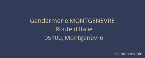 Gendarmerie MONTGENEVRE