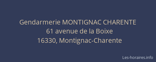 Gendarmerie MONTIGNAC CHARENTE
