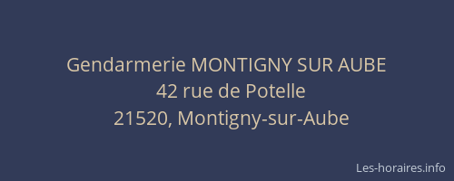 Gendarmerie MONTIGNY SUR AUBE