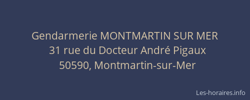 Gendarmerie MONTMARTIN SUR MER