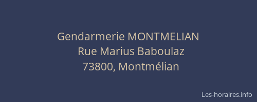 Gendarmerie MONTMELIAN
