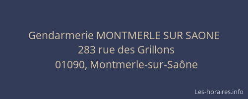 Gendarmerie MONTMERLE SUR SAONE