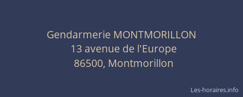 Gendarmerie MONTMORILLON