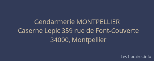 Gendarmerie MONTPELLIER