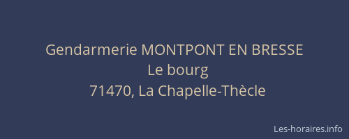 Gendarmerie MONTPONT EN BRESSE