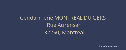 Gendarmerie MONTREAL DU GERS