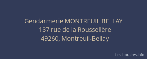 Gendarmerie MONTREUIL BELLAY