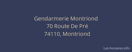 Gendarmerie Montriond