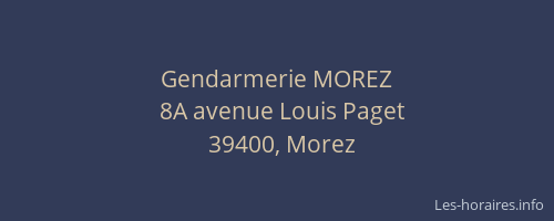 Gendarmerie MOREZ