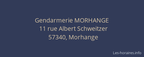 Gendarmerie MORHANGE