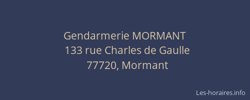 Gendarmerie MORMANT