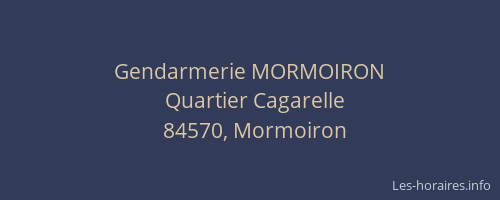 Gendarmerie MORMOIRON