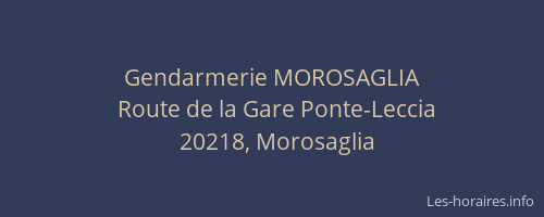 Gendarmerie MOROSAGLIA
