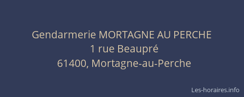 Gendarmerie MORTAGNE AU PERCHE