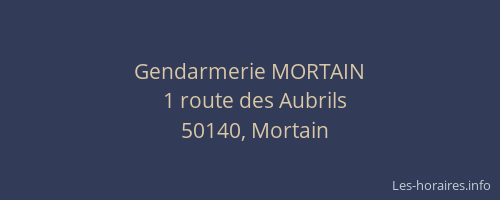 Gendarmerie MORTAIN