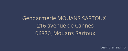 Gendarmerie MOUANS SARTOUX