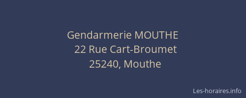 Gendarmerie MOUTHE