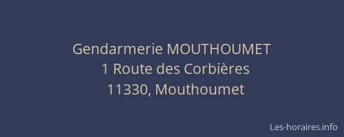 Gendarmerie MOUTHOUMET