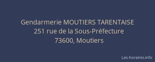 Gendarmerie MOUTIERS TARENTAISE