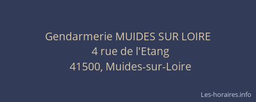 Gendarmerie MUIDES SUR LOIRE