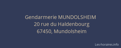 Gendarmerie MUNDOLSHEIM