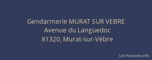 Gendarmerie MURAT SUR VEBRE