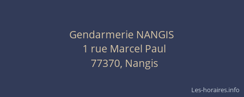 Gendarmerie NANGIS