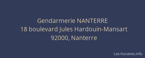 Gendarmerie NANTERRE