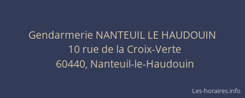 Gendarmerie NANTEUIL LE HAUDOUIN