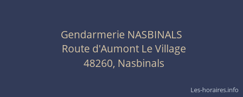 Gendarmerie NASBINALS