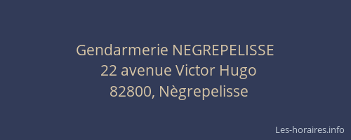 Gendarmerie NEGREPELISSE