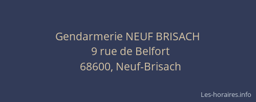 Gendarmerie NEUF BRISACH