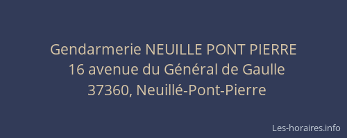 Gendarmerie NEUILLE PONT PIERRE