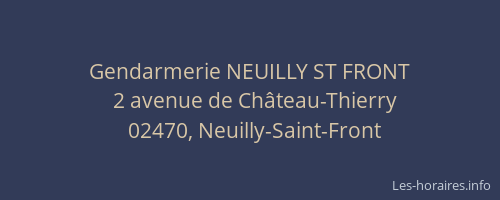 Gendarmerie NEUILLY ST FRONT