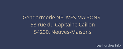 Gendarmerie NEUVES MAISONS