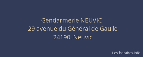 Gendarmerie NEUVIC