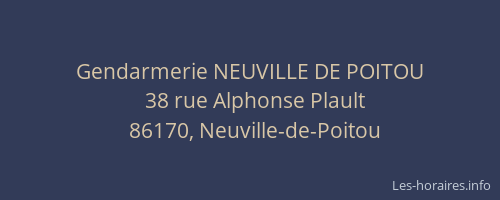 Gendarmerie NEUVILLE DE POITOU
