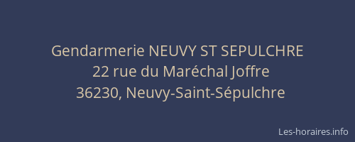 Gendarmerie NEUVY ST SEPULCHRE