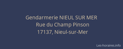 Gendarmerie NIEUL SUR MER