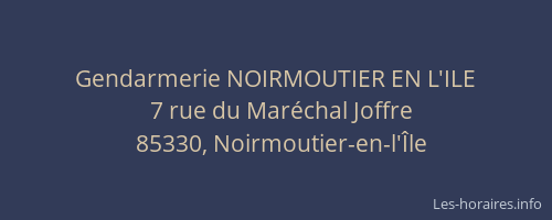 Gendarmerie NOIRMOUTIER EN L'ILE