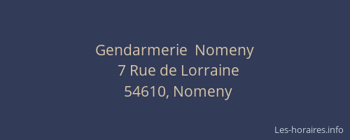 Gendarmerie  Nomeny