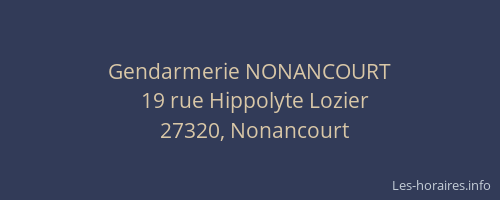 Gendarmerie NONANCOURT