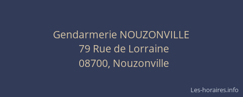 Gendarmerie NOUZONVILLE