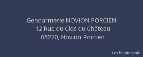 Gendarmerie NOVION PORCIEN