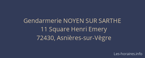 Gendarmerie NOYEN SUR SARTHE