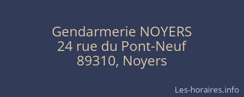 Gendarmerie NOYERS
