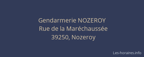 Gendarmerie NOZEROY