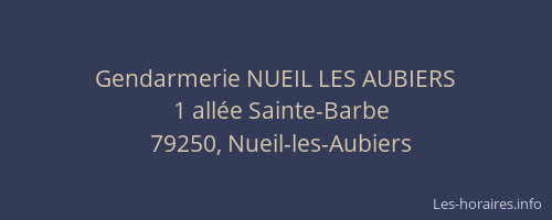 Gendarmerie NUEIL LES AUBIERS